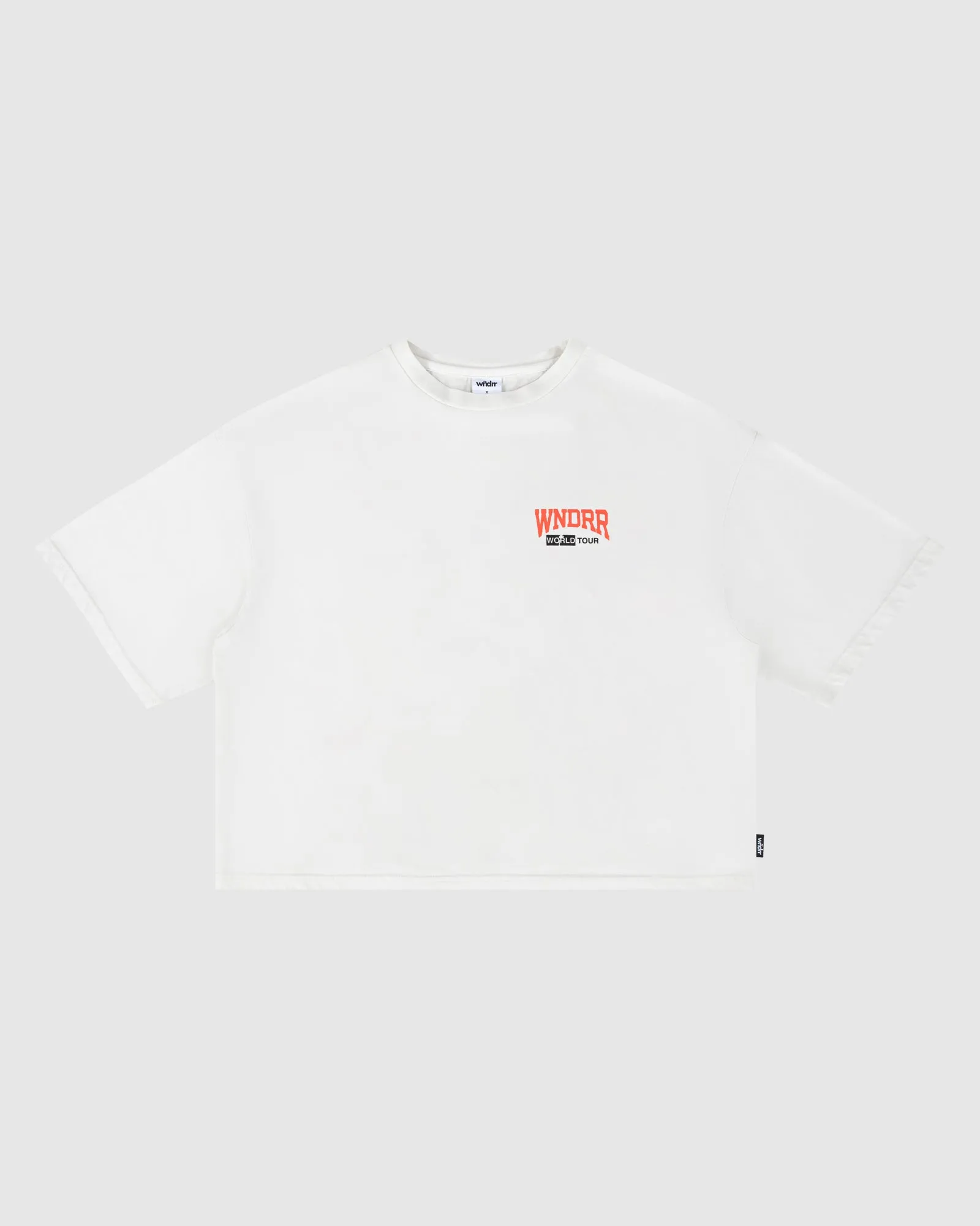 WOMENS WORLD TOUR CROPPED FIT TEE - WASHED WHITE