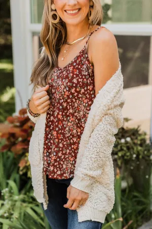 Wondering About You Floral Tank Top- Dark Rust