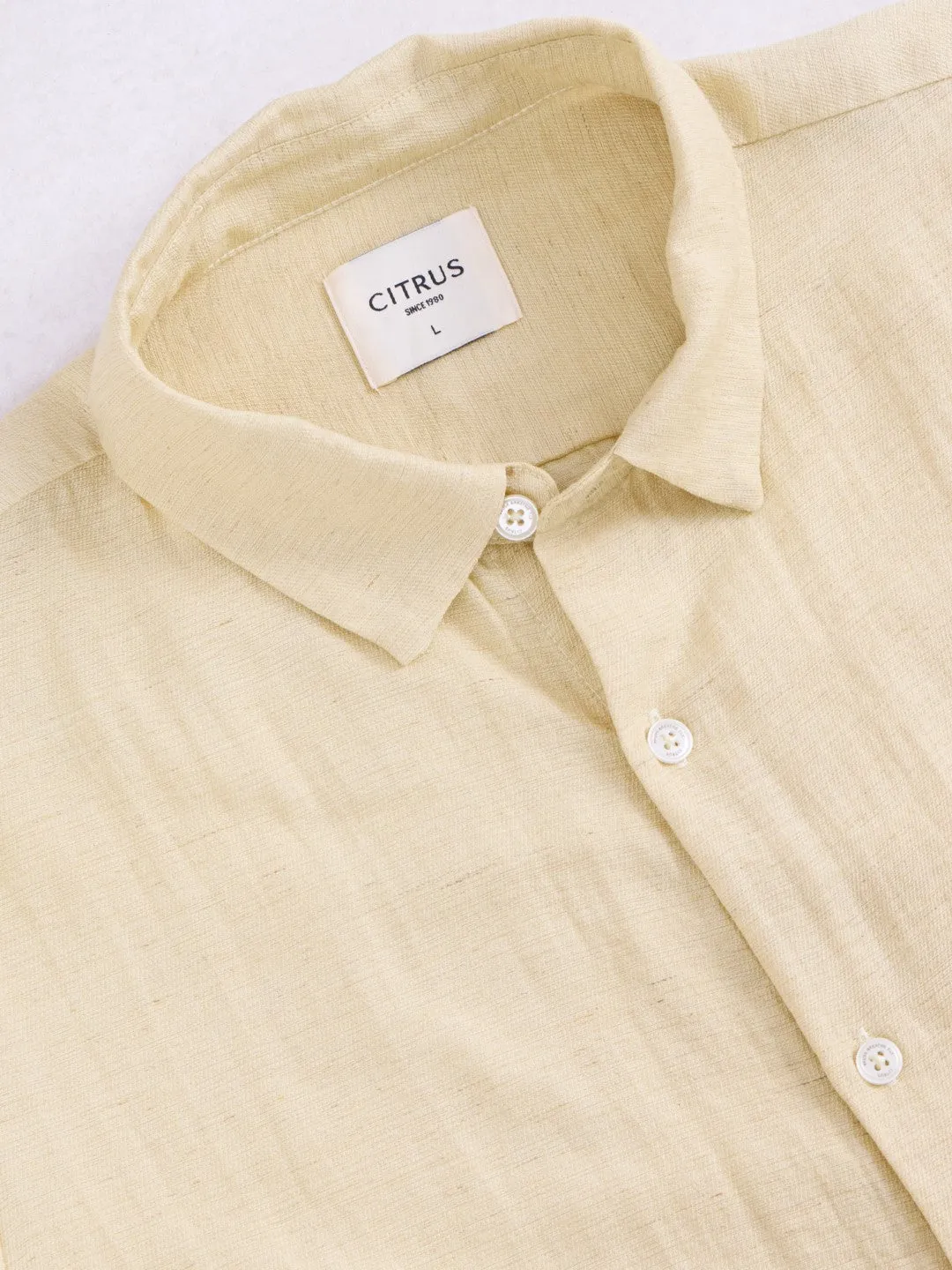 Yellow Plain Full Sleeves Shirt