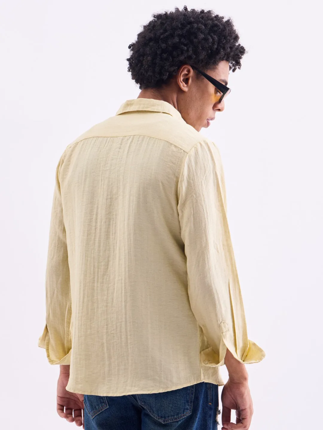 Yellow Plain Full Sleeves Shirt