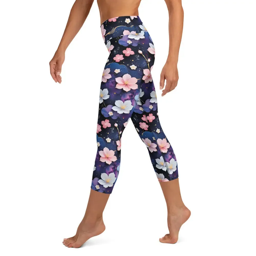 Yoga Capri Leggings Midnight Sakura