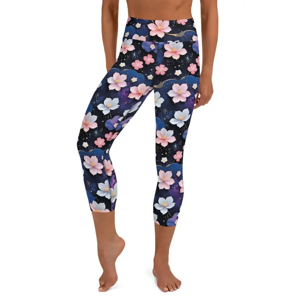 Yoga Capri Leggings Midnight Sakura