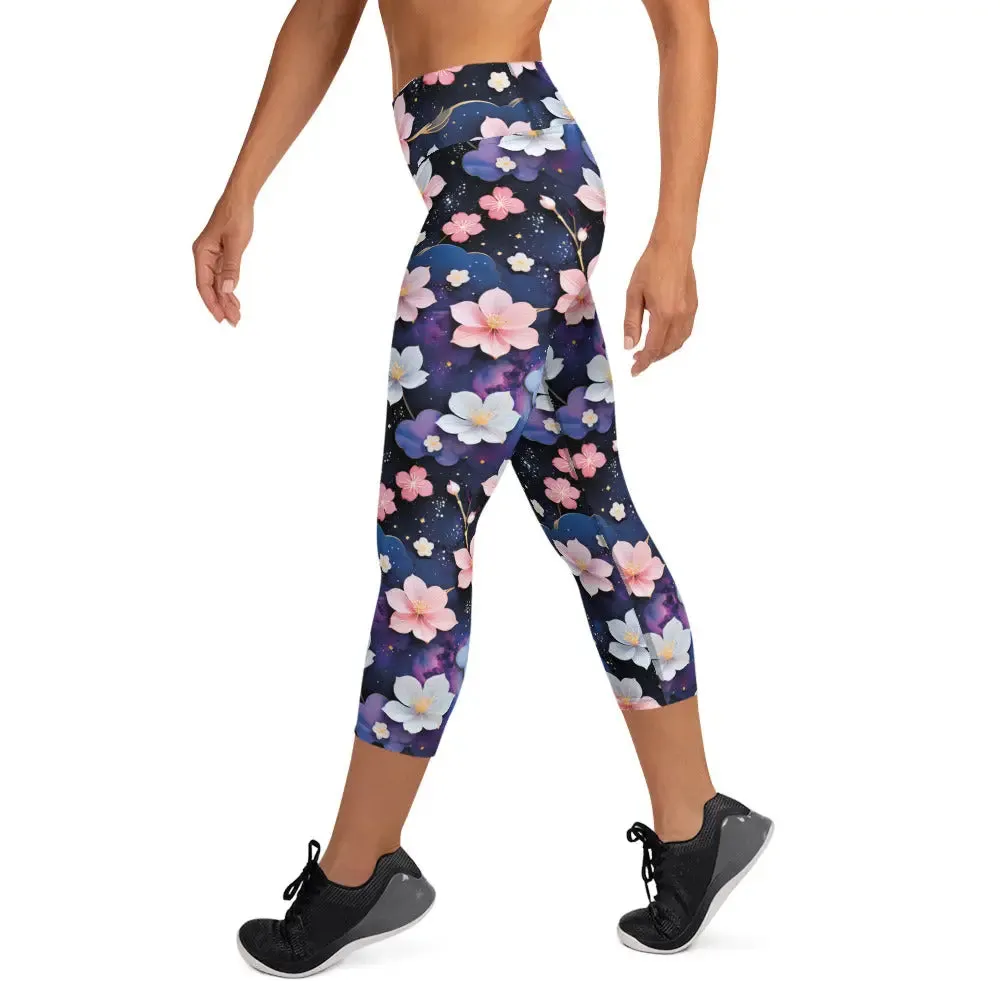 Yoga Capri Leggings Midnight Sakura