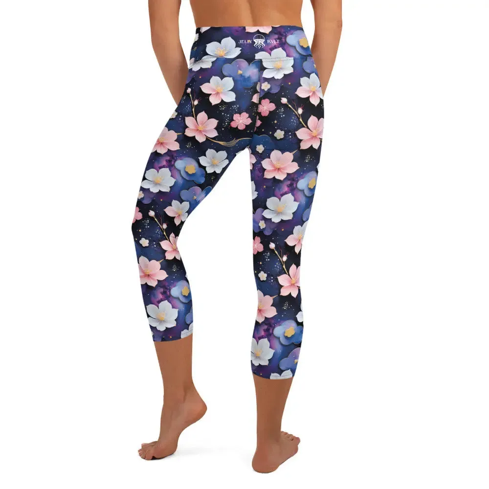 Yoga Capri Leggings Midnight Sakura