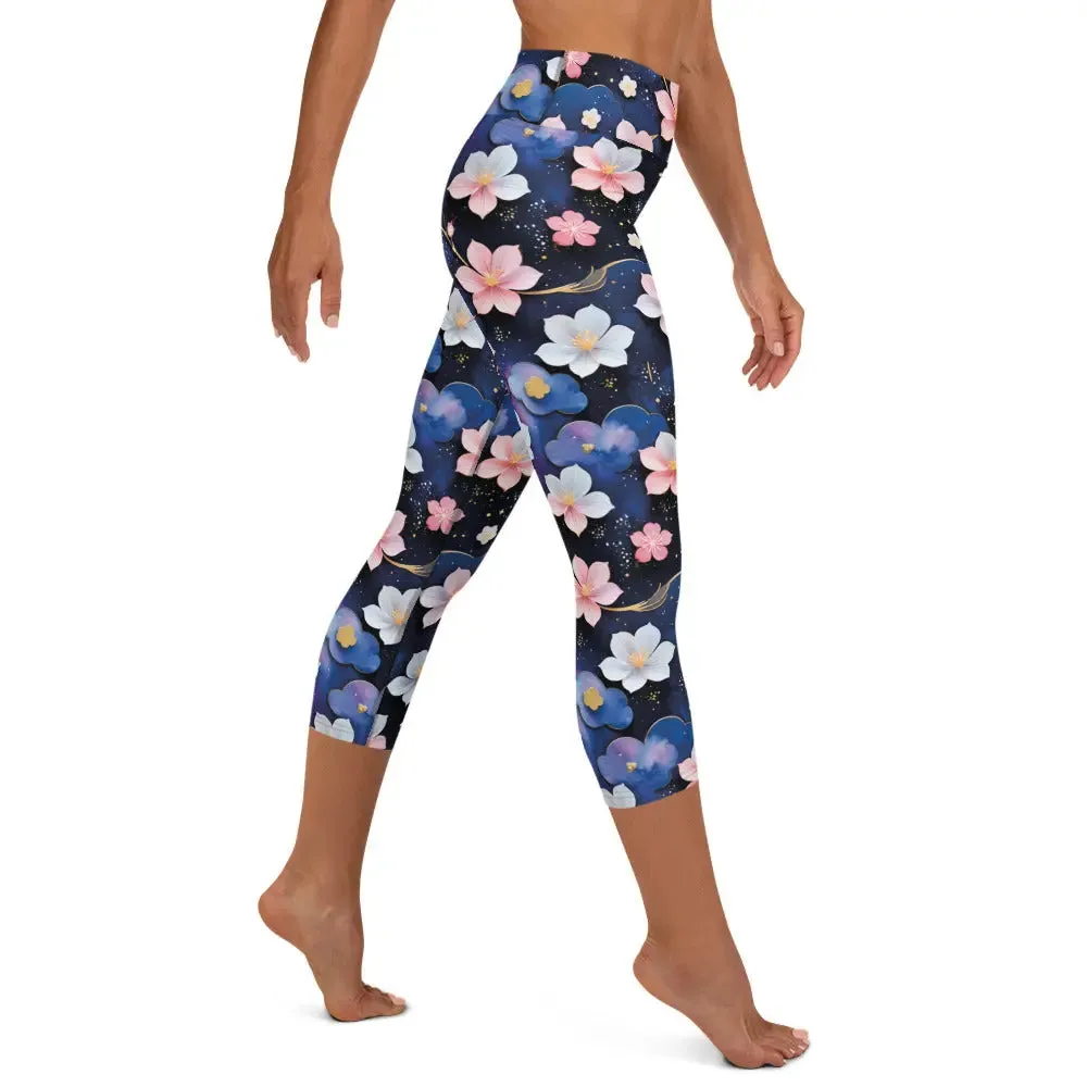 Yoga Capri Leggings Midnight Sakura