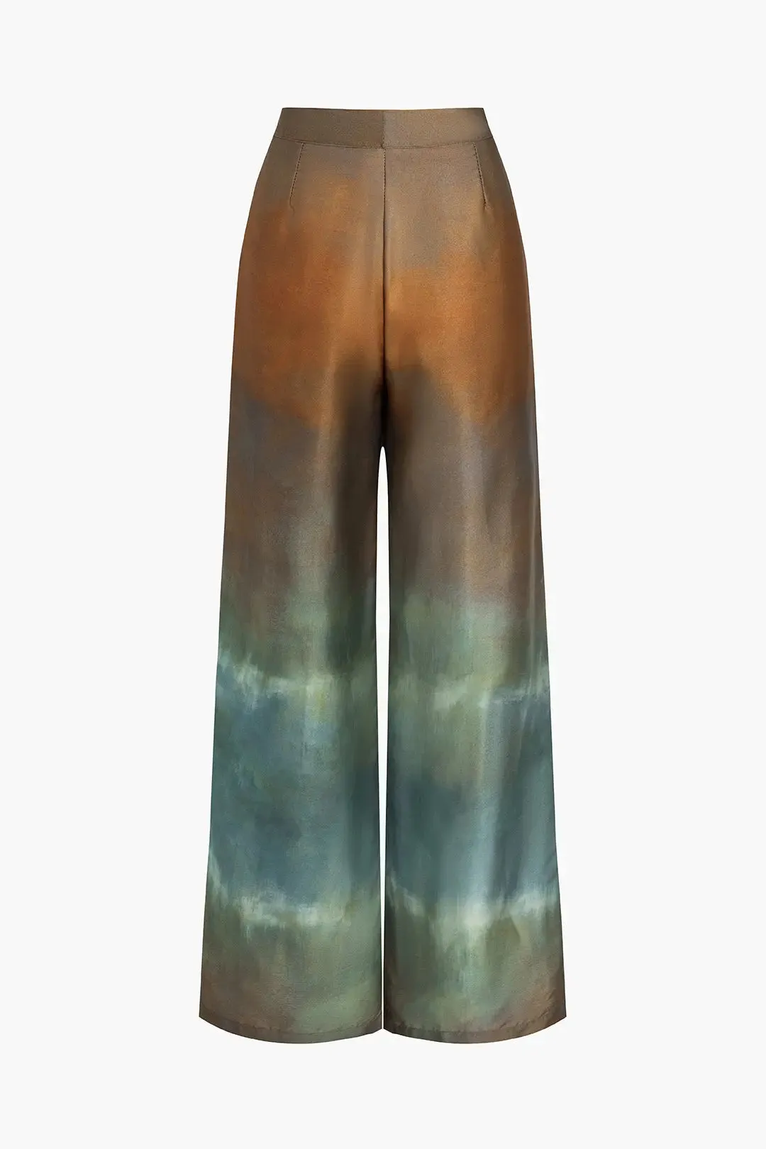 Yvonne - Comfortable Satin Feel Woman's Tie Dye Trousers