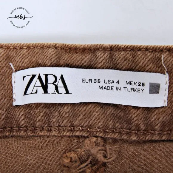 Zara Women's Baggy High Waist Long Denim Shorts